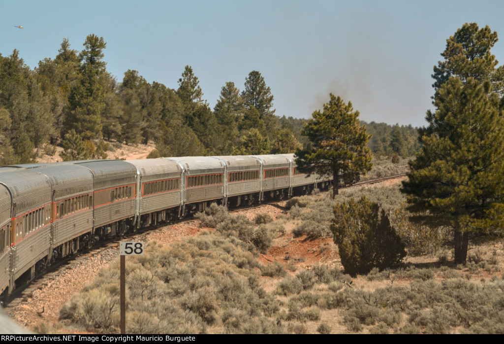 Grand Canyon Railway traveling to the Canyon